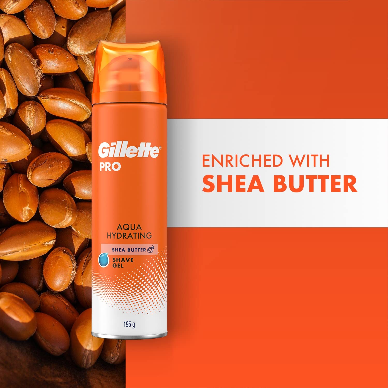 Gillette Pro Shaving Gel Aqua Hydrating With Shea Butter (195 ml)