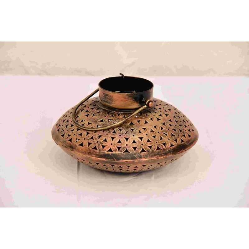 Antique Handi Style Iron Candle Holder