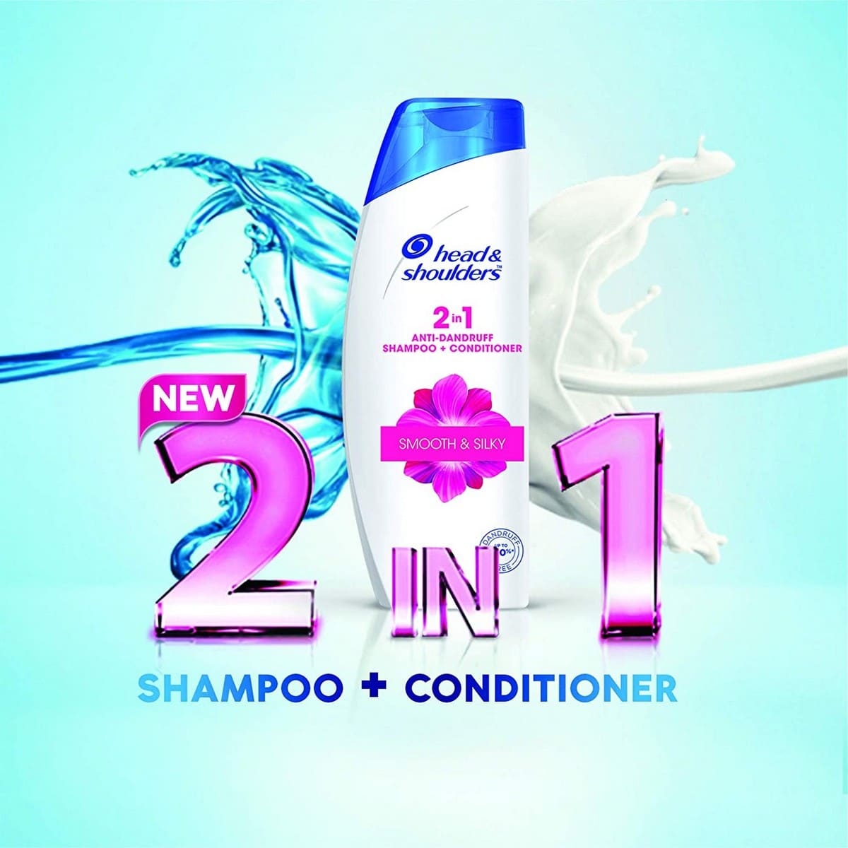 Head & Shoulders 2-in-1 Smooth and Silky Anti Dandruff Shampoo + Conditioner (180 ml)