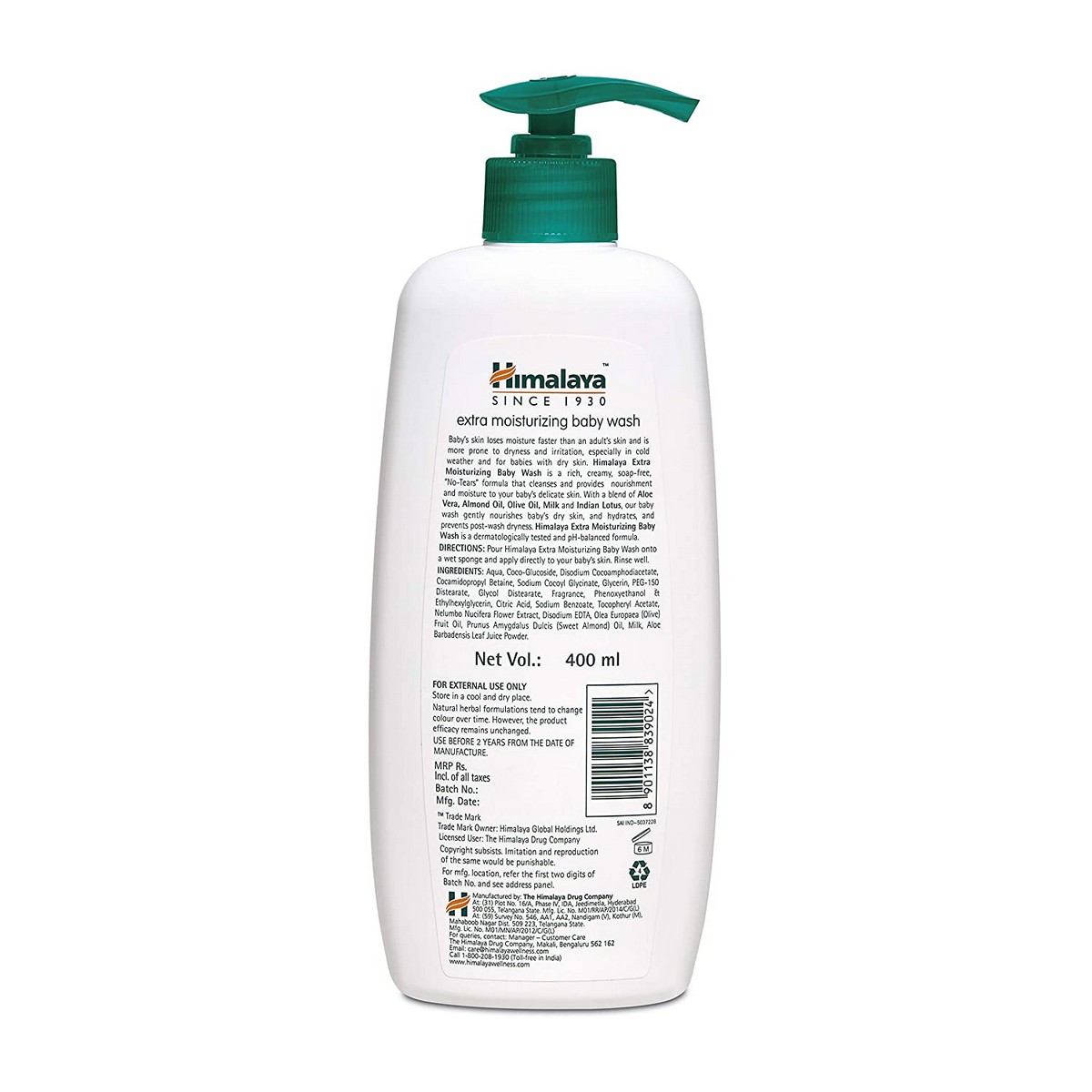 Himalaya Extra Moisturizing Baby Wash (400 ml)