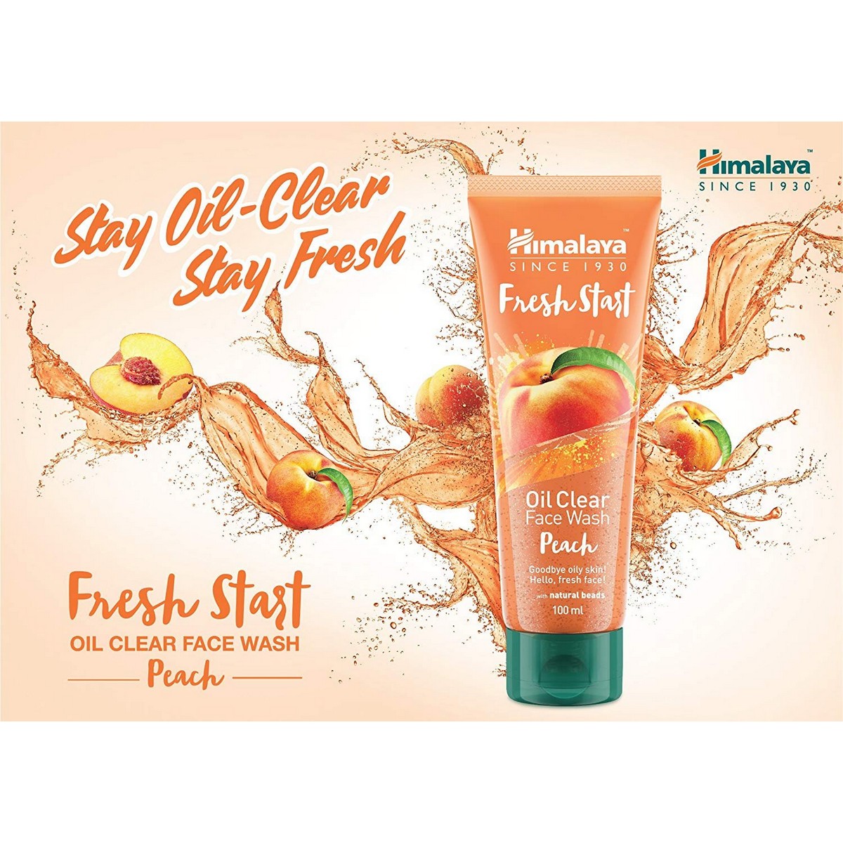 Himalaya Fresh Start Oil Clear Face Wash, Peach (100 ml Pack of 2)