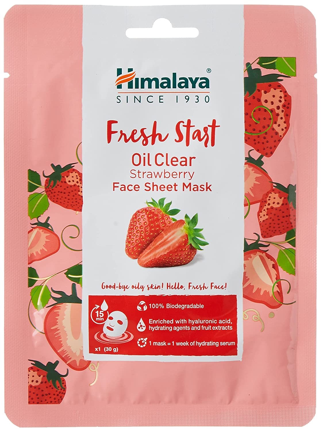 Himalaya Fresh Start Oil Clear Strawberry Sheet Mask (Pack of 3)