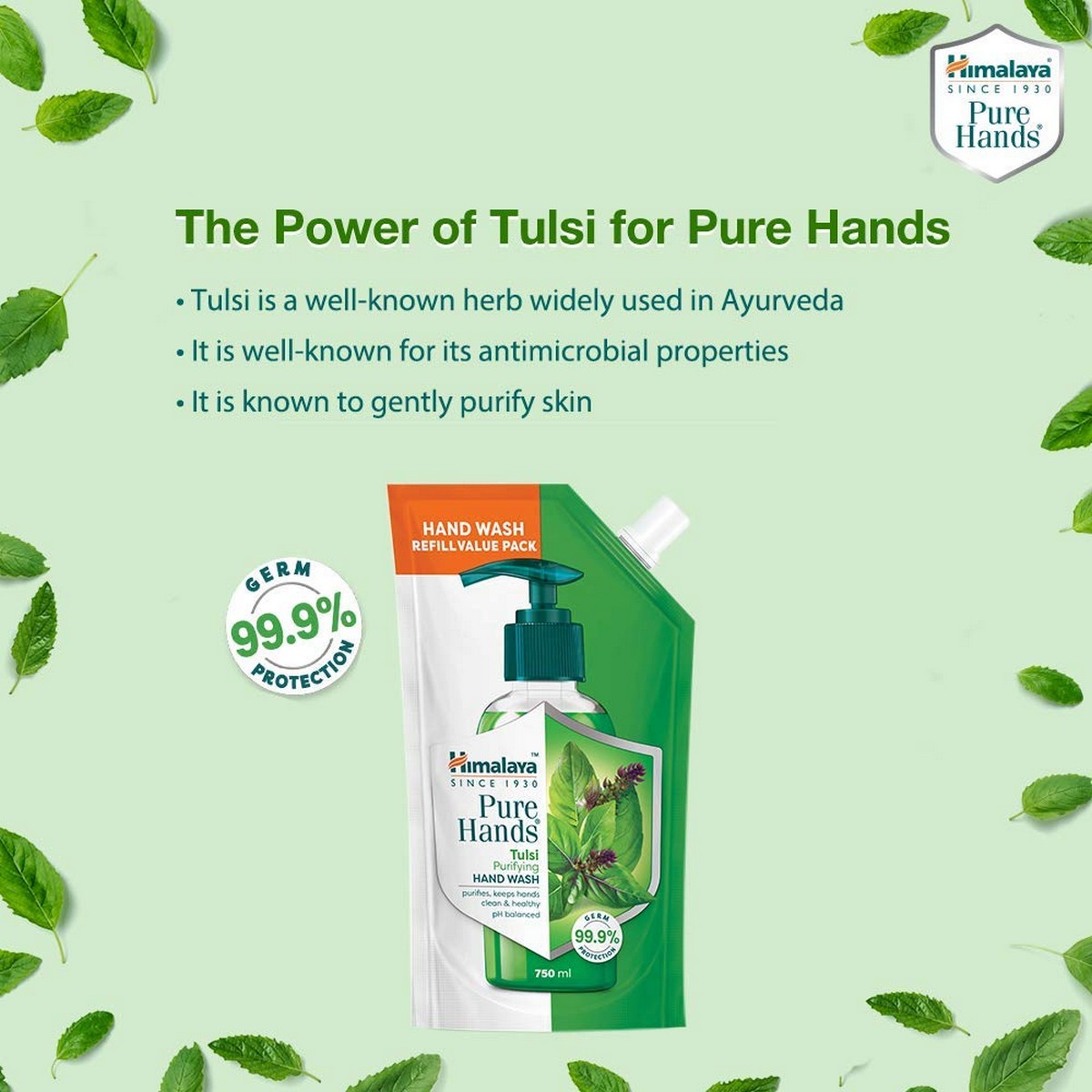 Himalaya Pure Hands Tulsi Purifying Hand Wash (750ml)