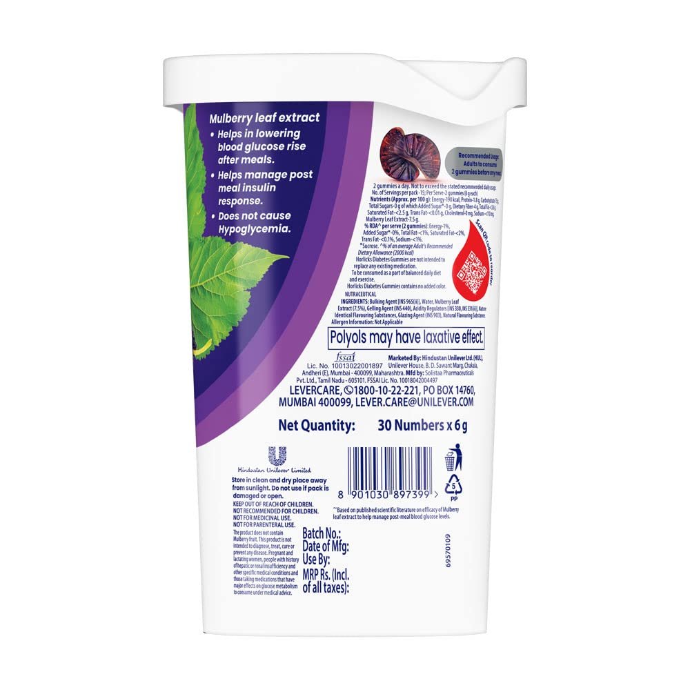 Horlicks Diabetes Gummies Mulberry Leaf Extract