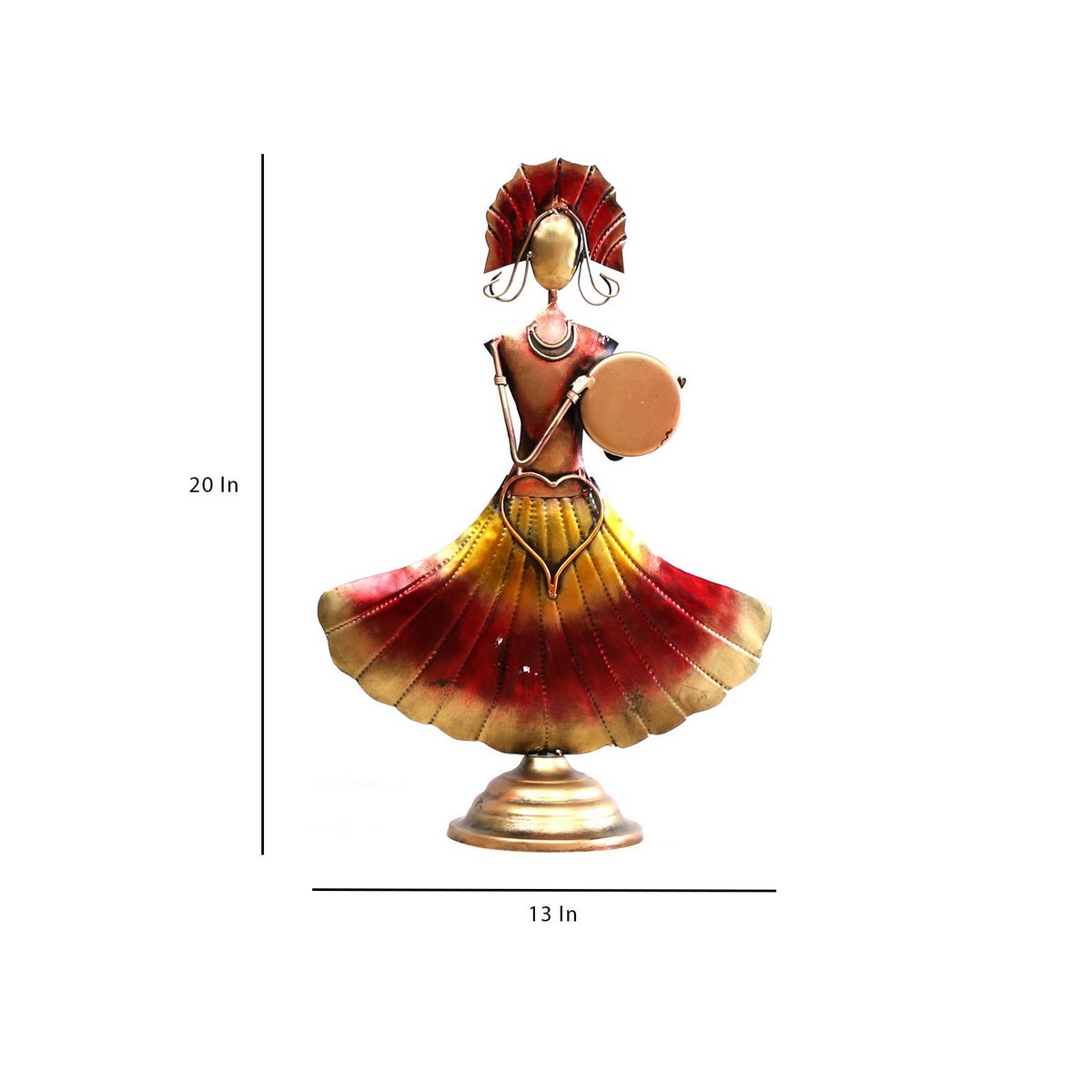 Unique Looking Set of 3 Golden Red Doll for Table Top