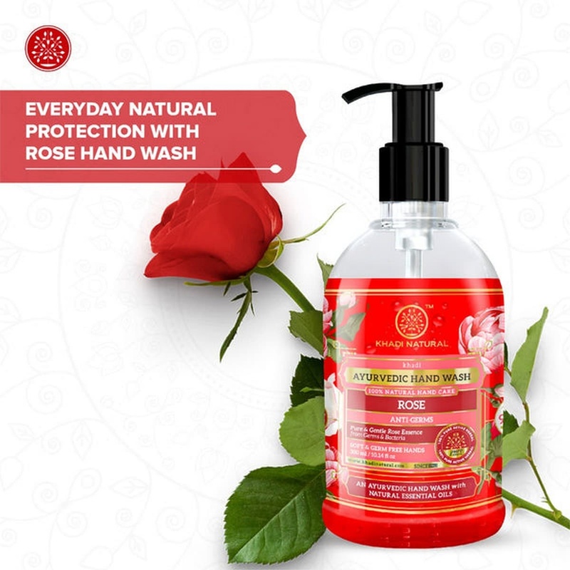Khadi Natural Anti Germ Rose Handwash (300 ml)