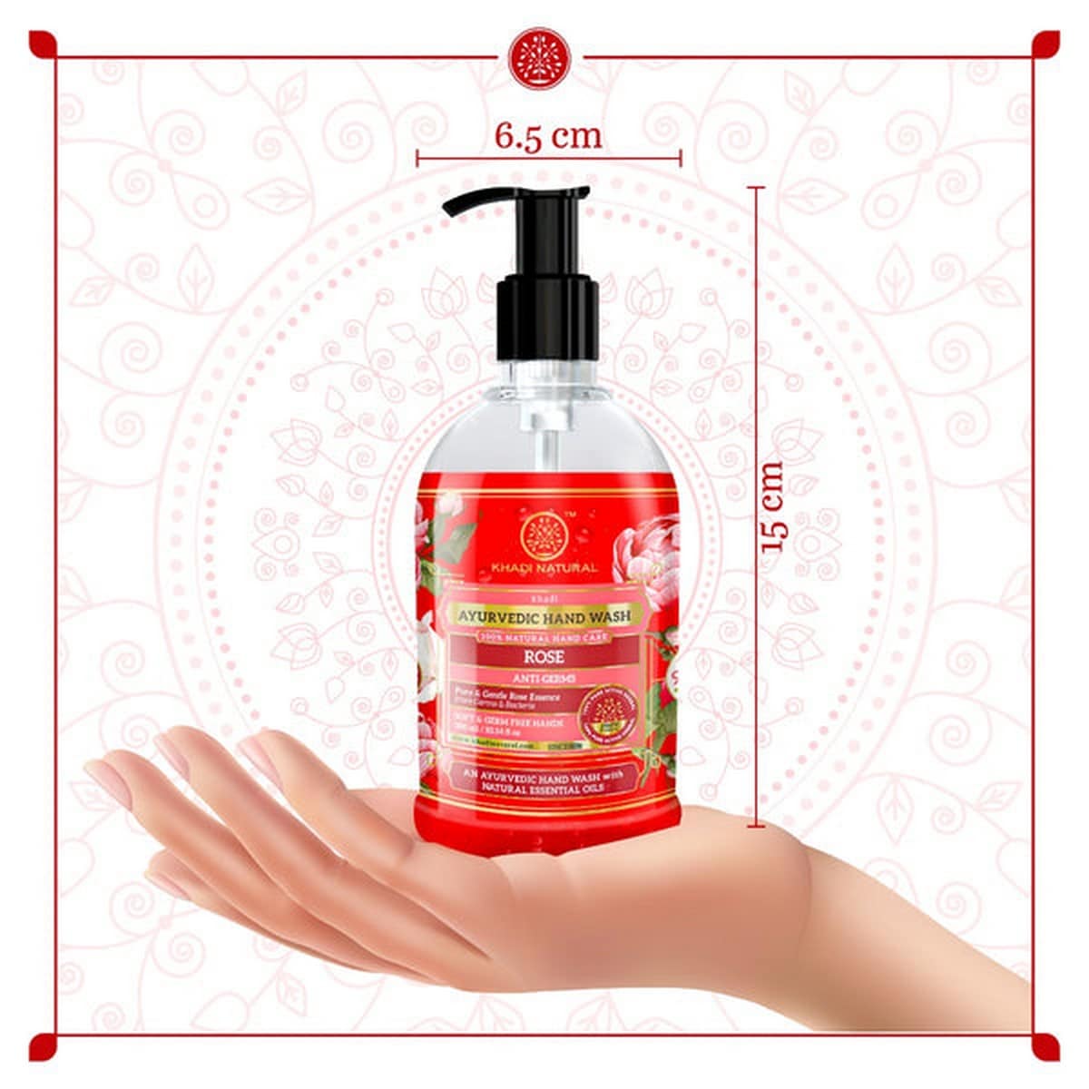 Khadi Natural Anti Germ Rose Handwash (300 ml)