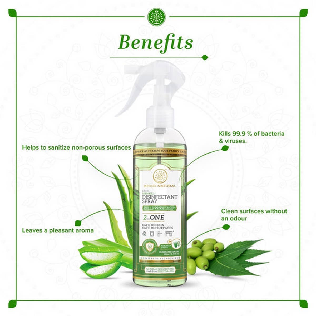 Khadi Natural Germ Kill Disinfectant Spray (250 ml)