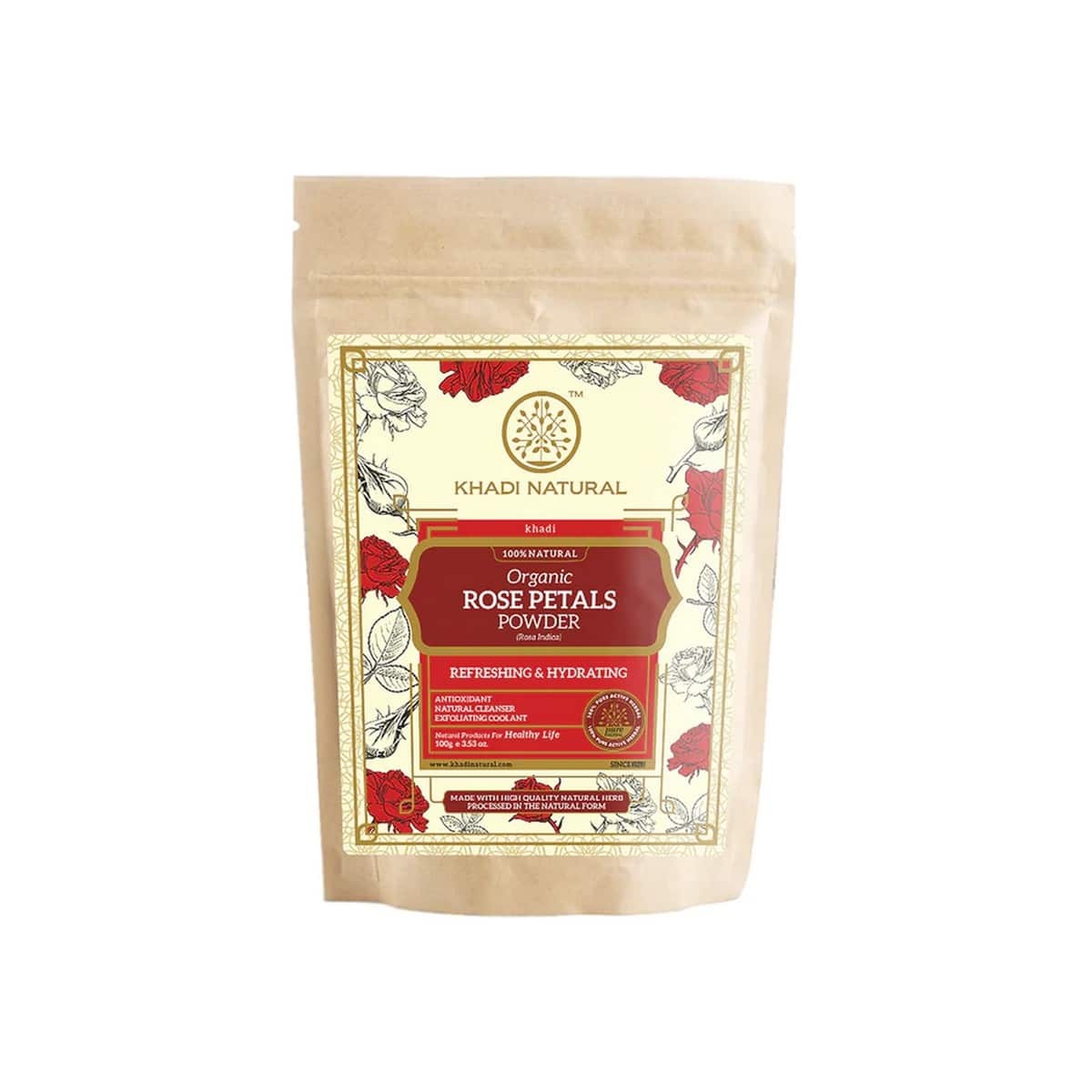 Khadi Natural Organic Rose Petals Powder (100 g)