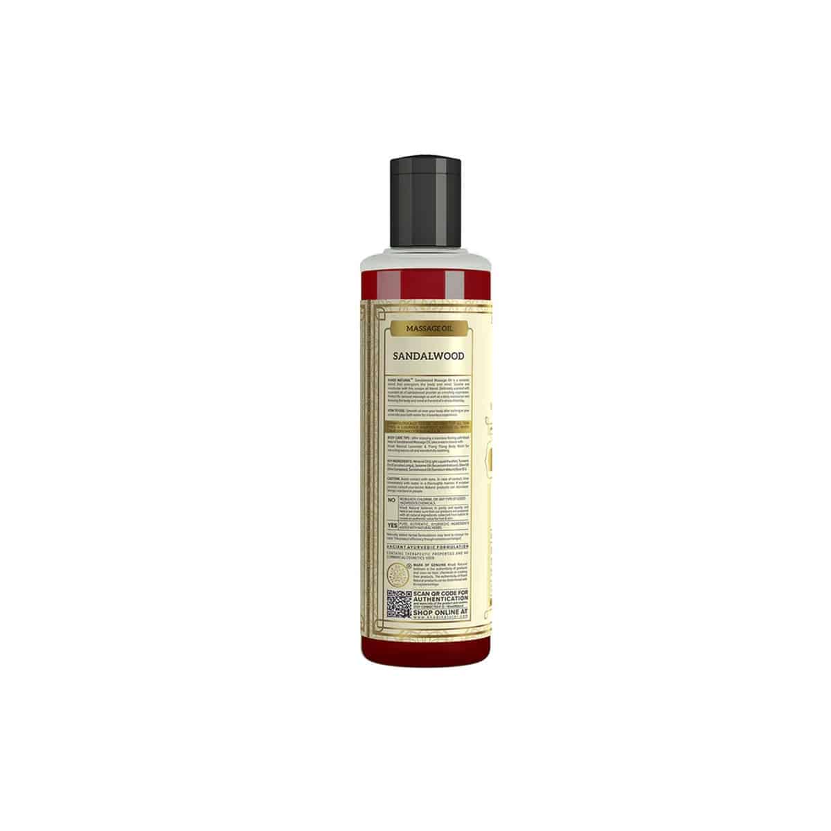 Khadi Natural Sandalwood Paraben Free Massage Oil (210 ml)