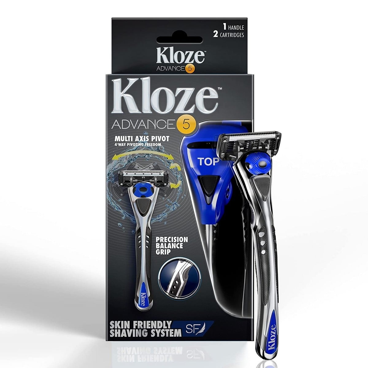 Kloze Advance 5 Shaving Razor For Men + Trimmer Blade (2 Cartridges)