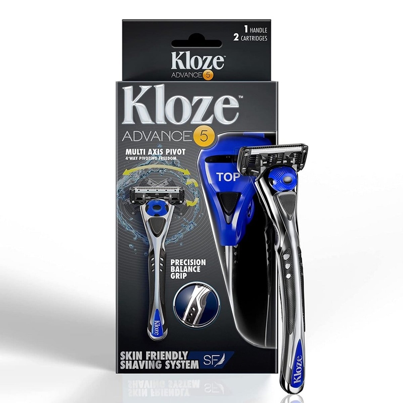 Kloze Advance 5 Shaving Razor For Men + Trimmer Blade (2 Cartridges)