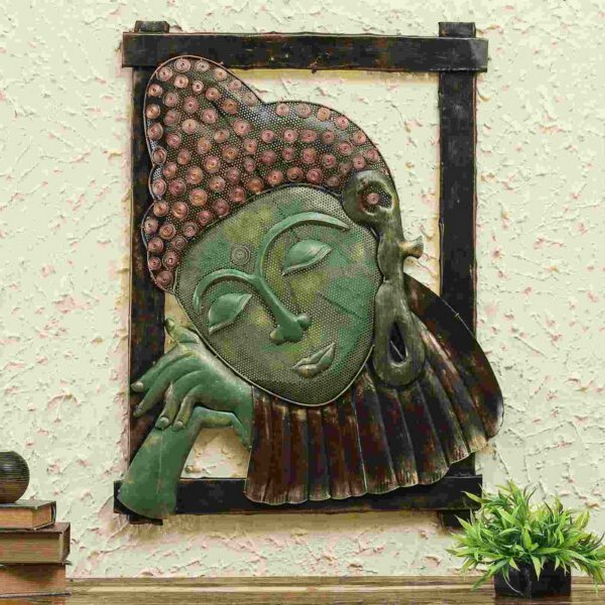 LED Light Equipped Sleeping Buddha Decor for Wall