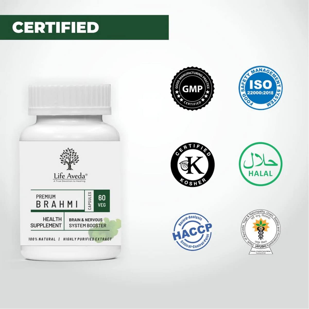Life Aveda Brahmi Capsules (60 Caps)
