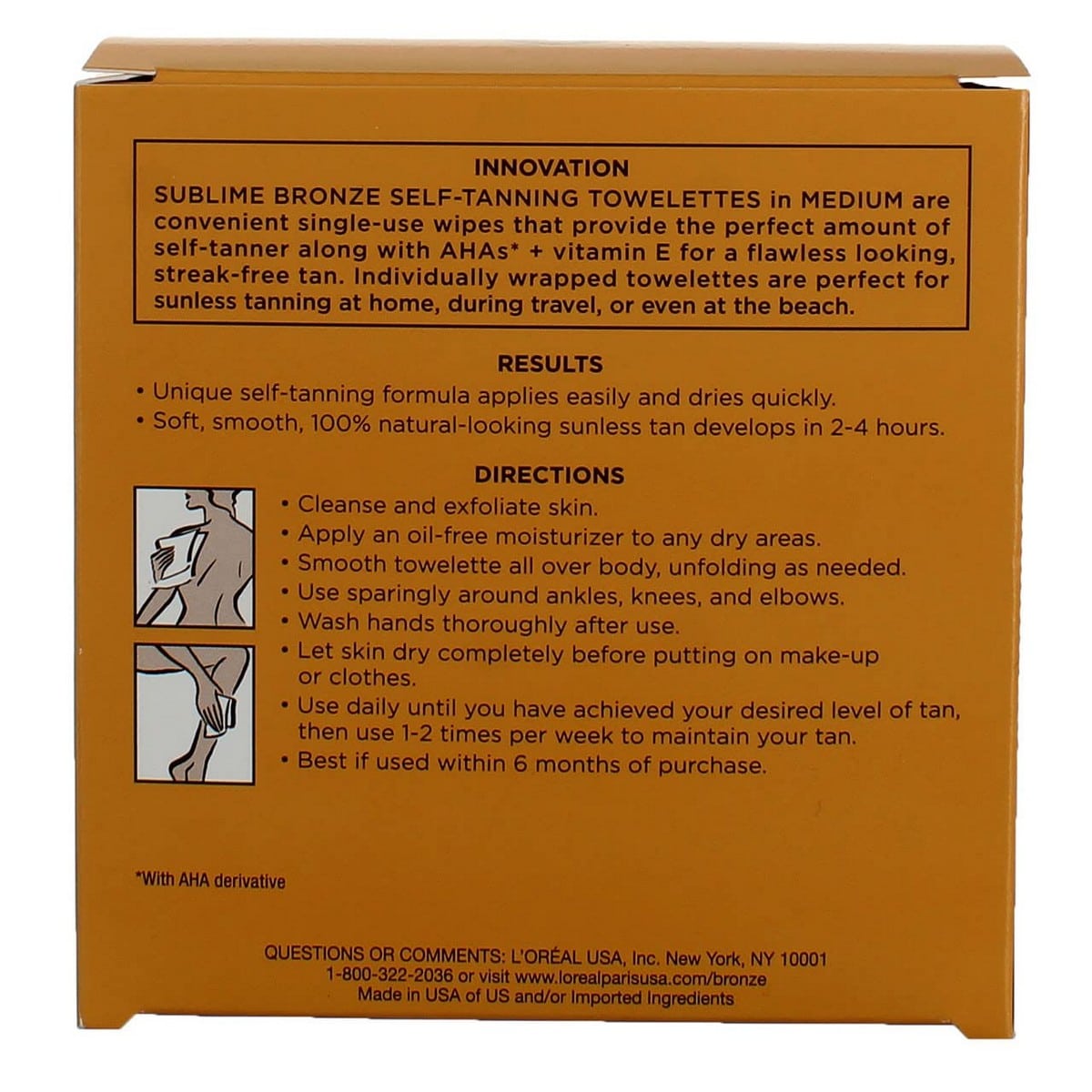 Loreal Self-Tanning Towelettes 6 Counts (Pack of 2)