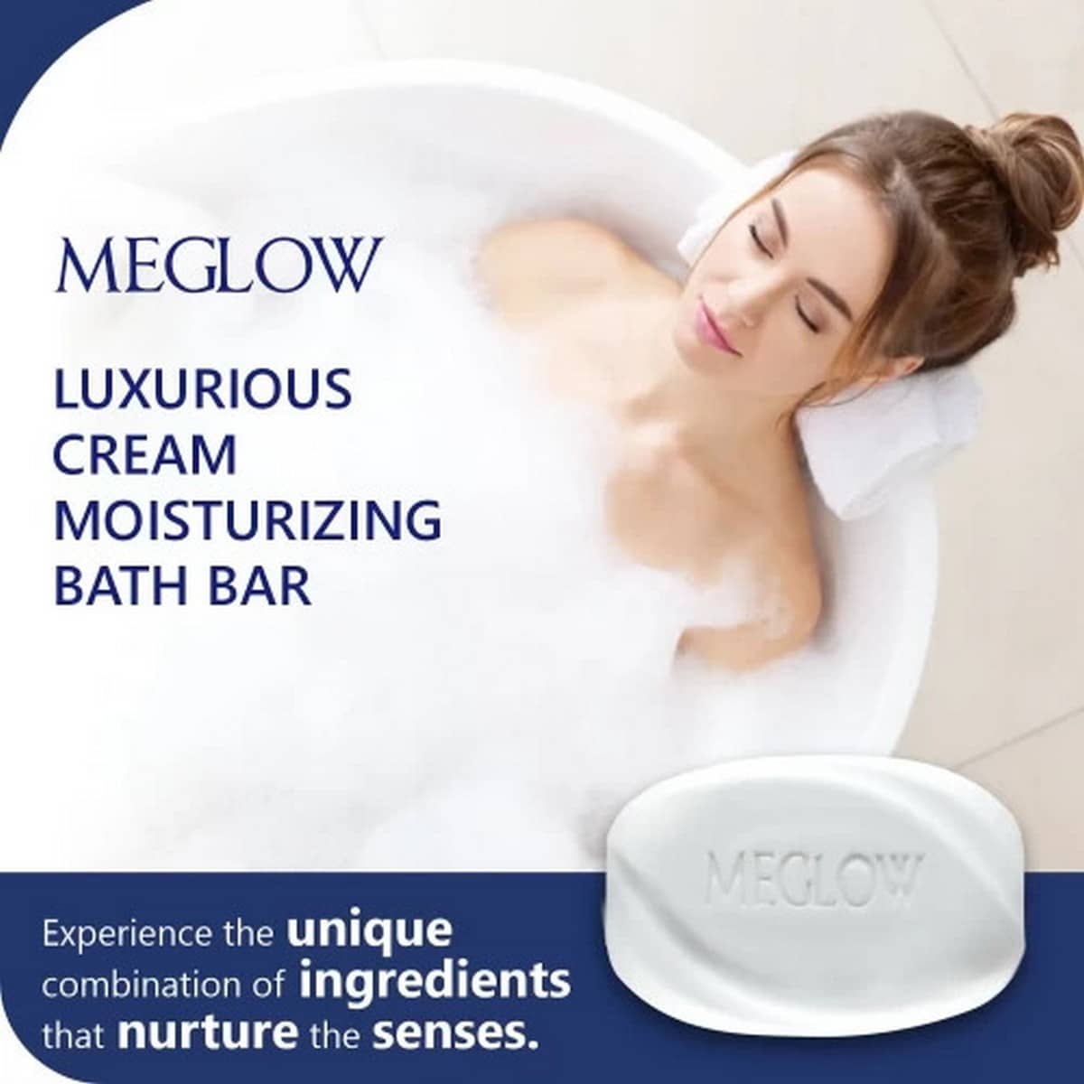 Meglow Luxurious Cream Bathing Bar Pack Of 3 (Each 75 gm)