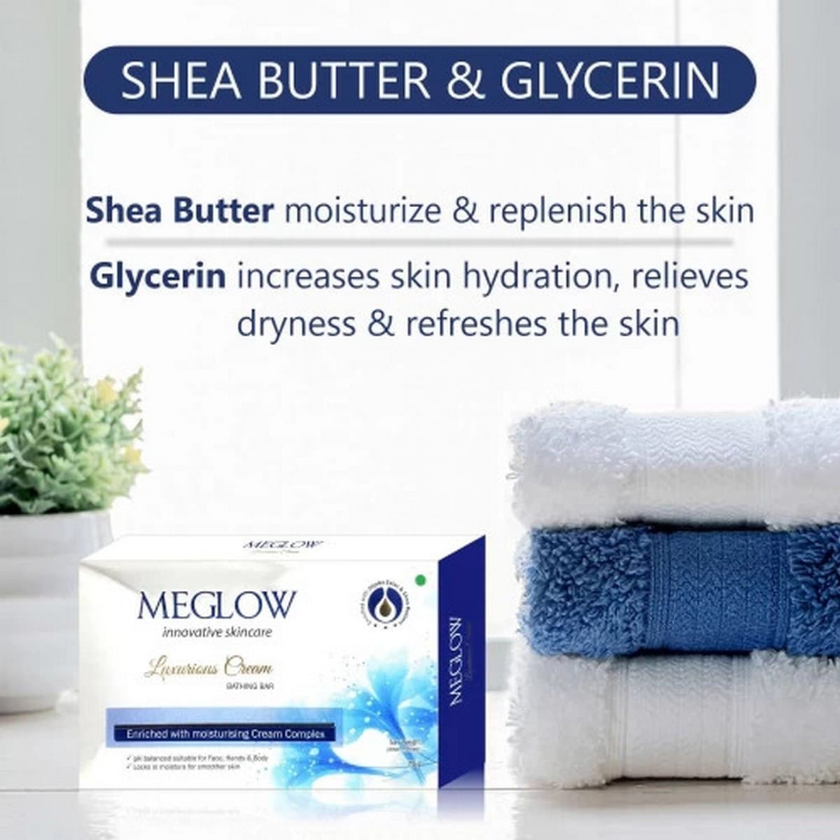 Meglow Luxurious Cream Bathing Bar Pack Of 3 (Each 75 gm)