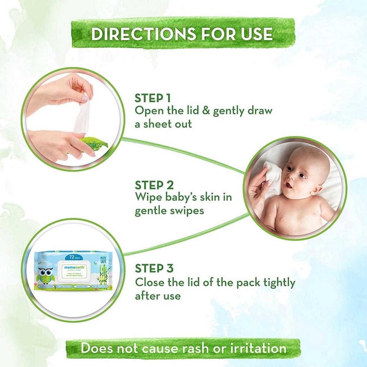 Mamaearth Organic Bamboo Based Baby Wipes (72 wipes)