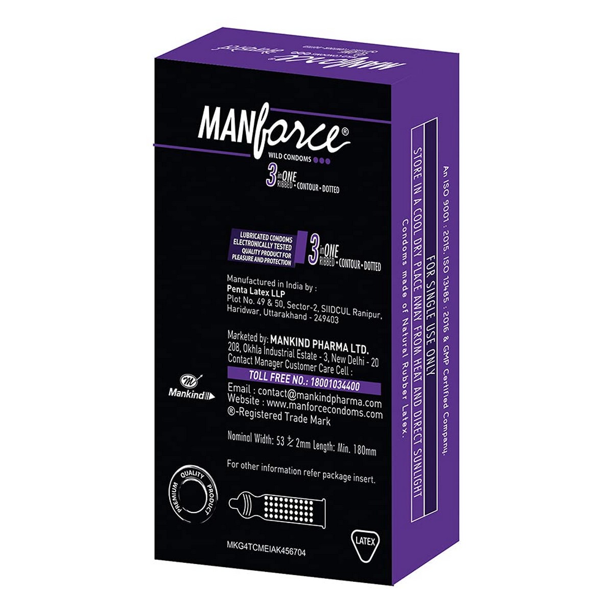 Manforce Overtime Pineapple, Litchi and Grape Flavoured Condoms- 30 Pieces (Pack of 3)
