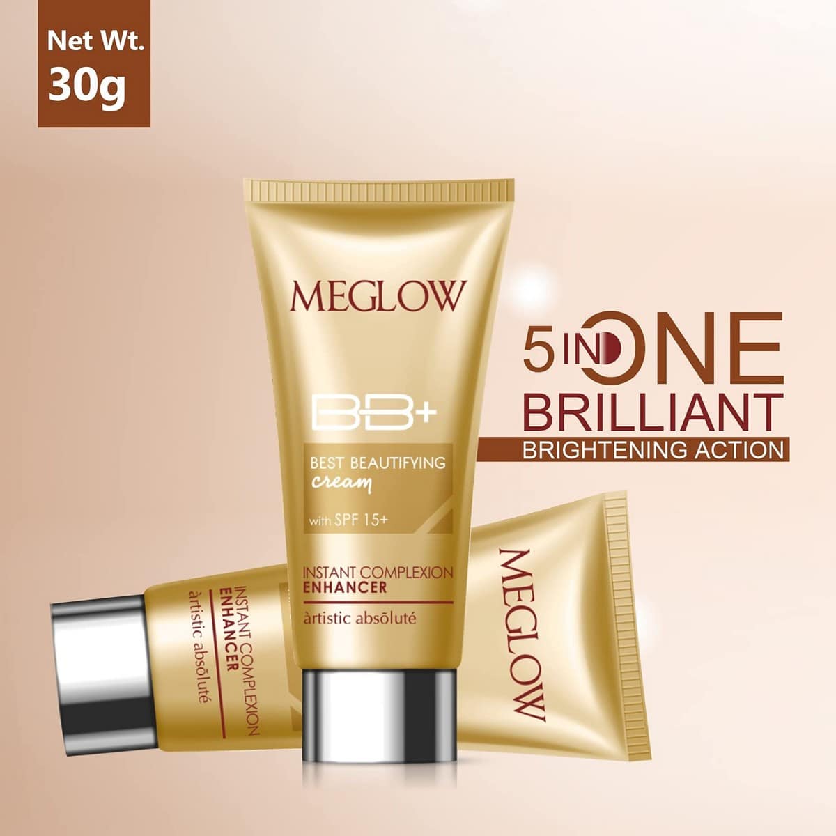 Meglow BB+ Cream With SPF 15 For Women (30 gm)