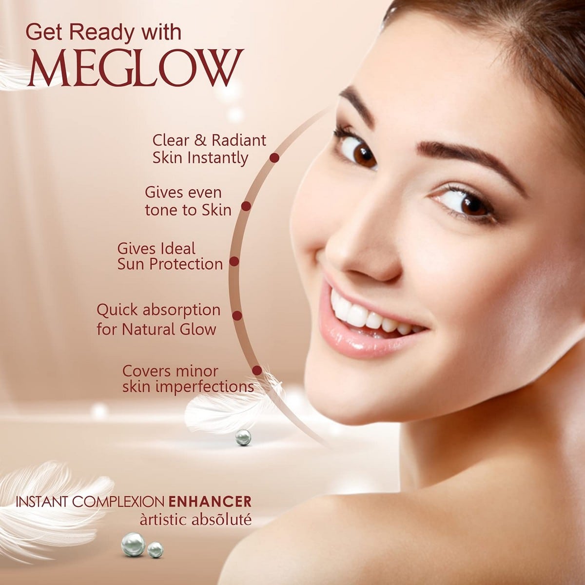 Meglow BB+ Cream With SPF 15 For Women (30 gm)