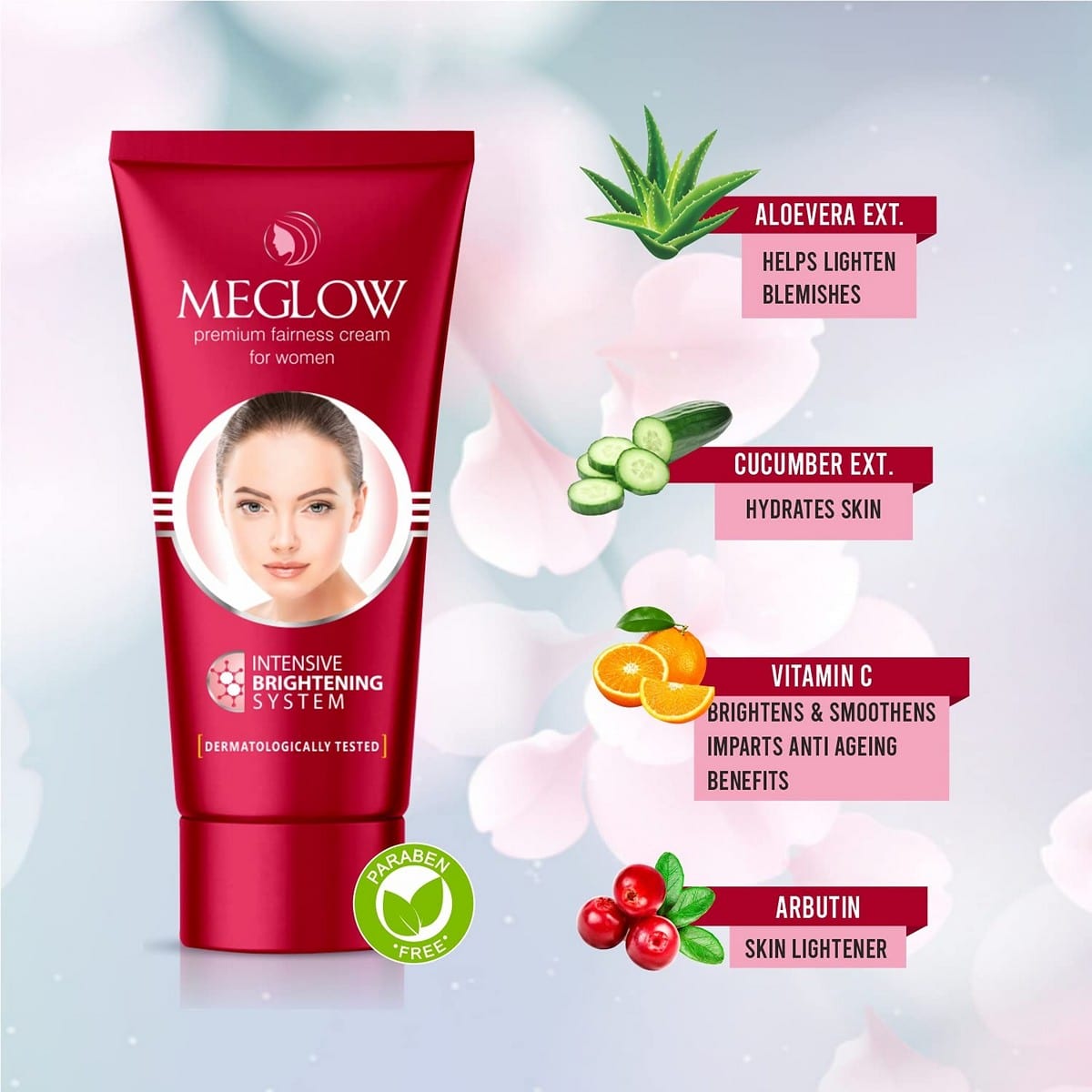 Meglow Fairness Face Cream, Pack of 2 (30 grams Each)