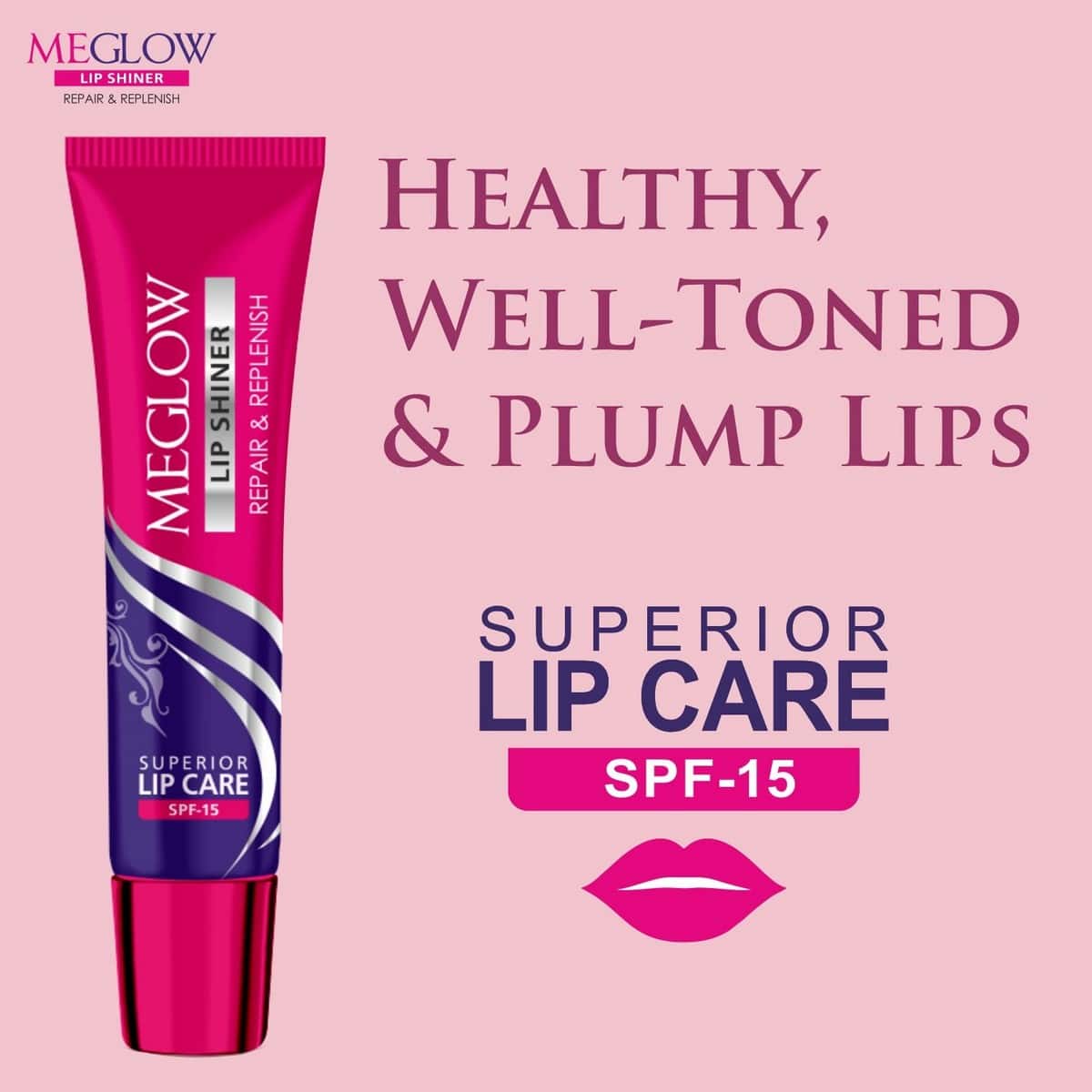 Meglow Lip Shiner, Enriched With Vitamin E Pack Of 6 (15 gm Each)