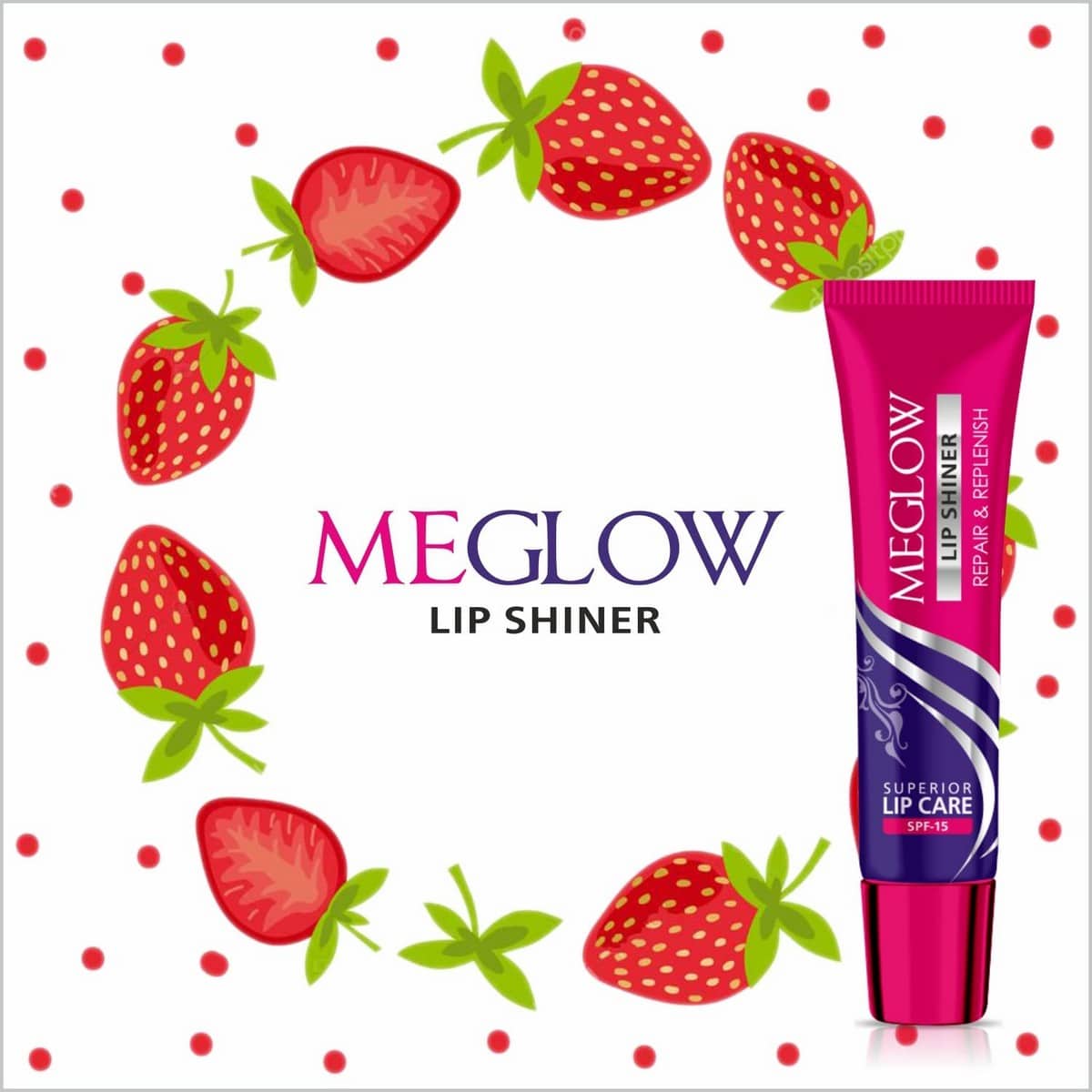 Meglow Lip Shiner, Enriched With Vitamin E Pack Of 6 (15 gm Each)