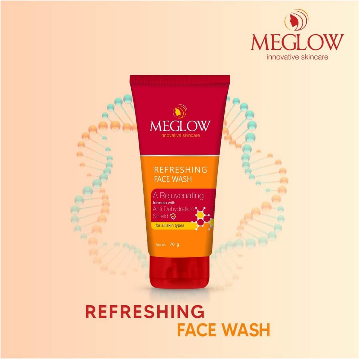 Meglow Refreshing Face Wash With A Rejuvenating Formula (70 gm)