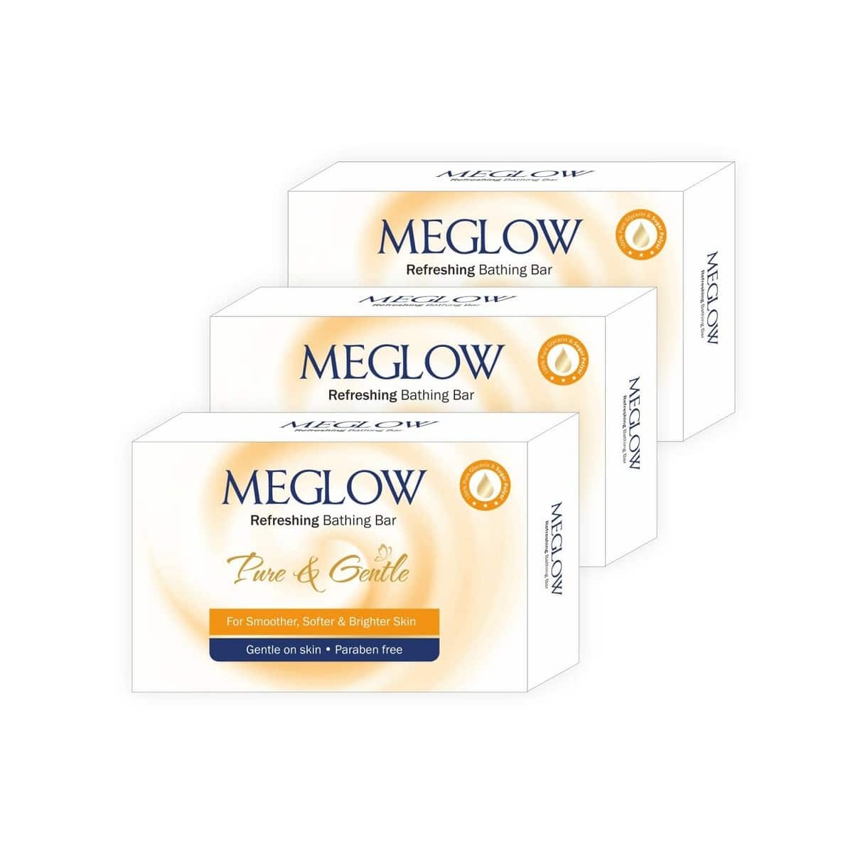 Meglow Refreshing Bathing Bar Soap Pack Of 3 (75 gm Each)