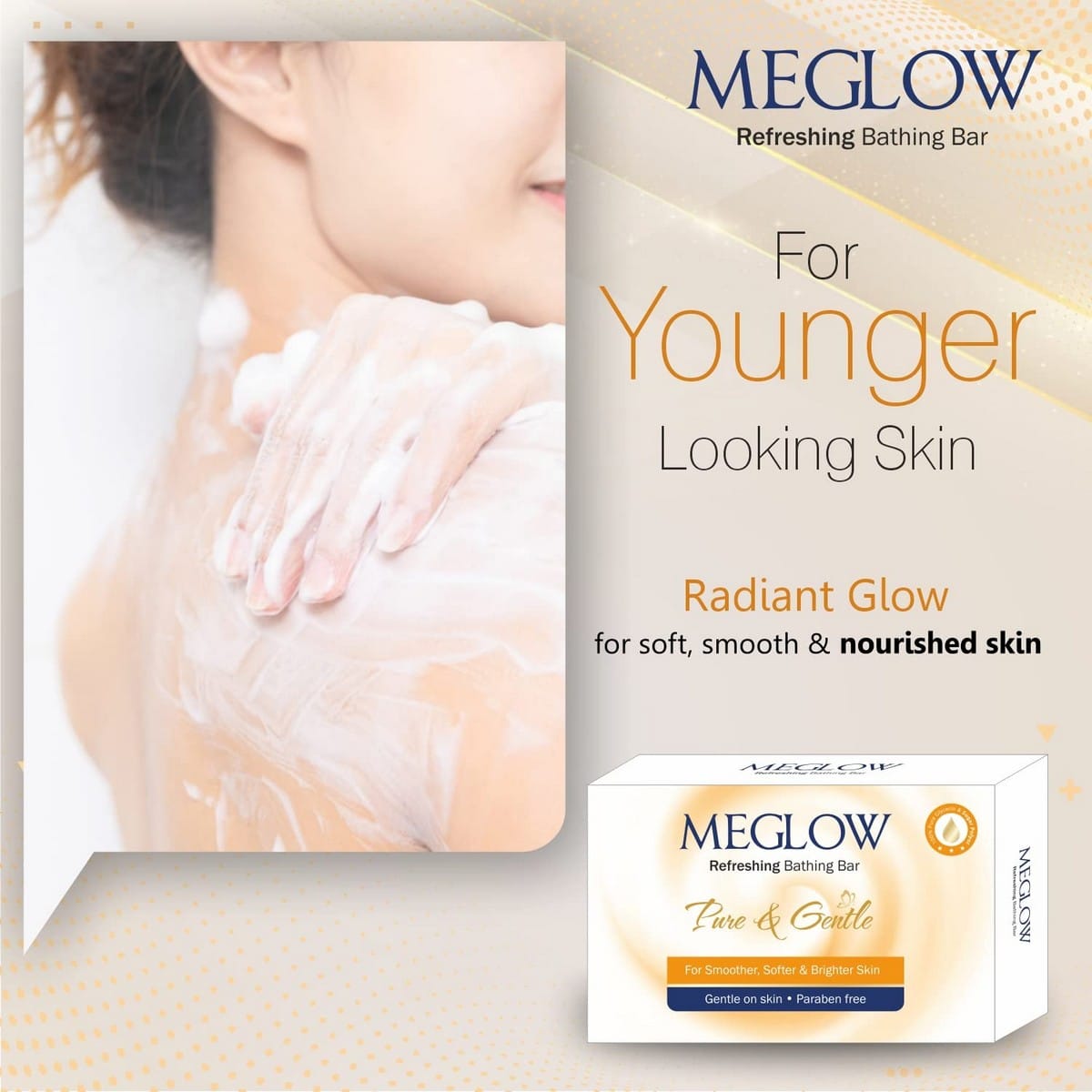 Meglow Refreshing Bathing Bar Soap Pack Of 3 (75 gm Each)