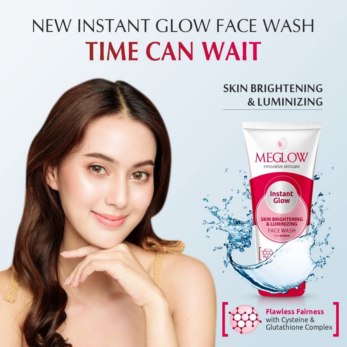 Meglow Skincare Combo Pack of 3- Premium Fairness Cream (50 gm), Instant Glow Facewash (70 gm), Orange Peel and Reveal Face Mask (70 gm)