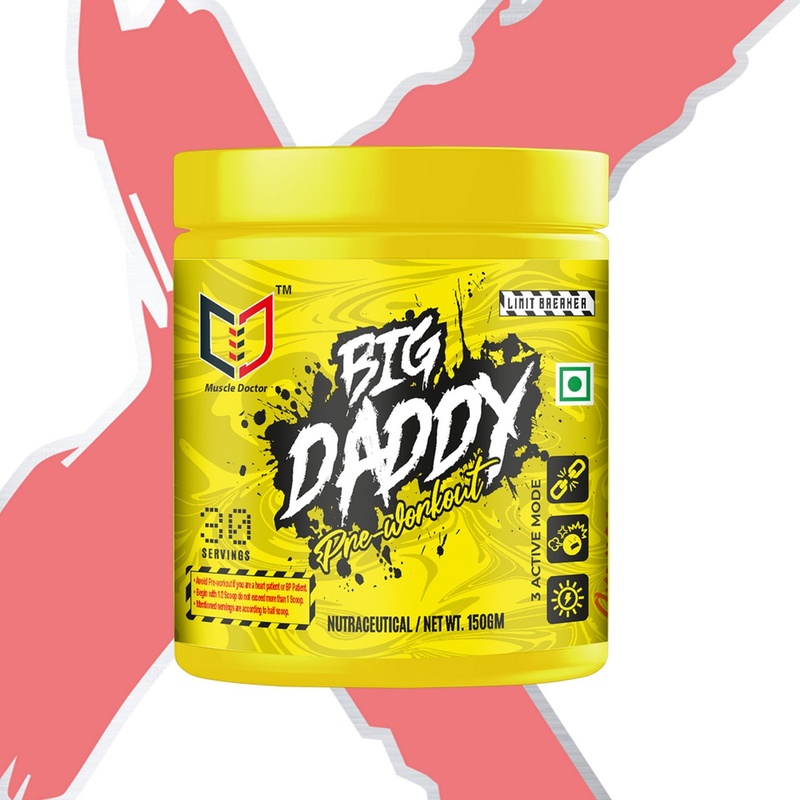 Muscle Doctor X Animal Big Daddy Pre Workout - Orange Flavour (150 Gm)