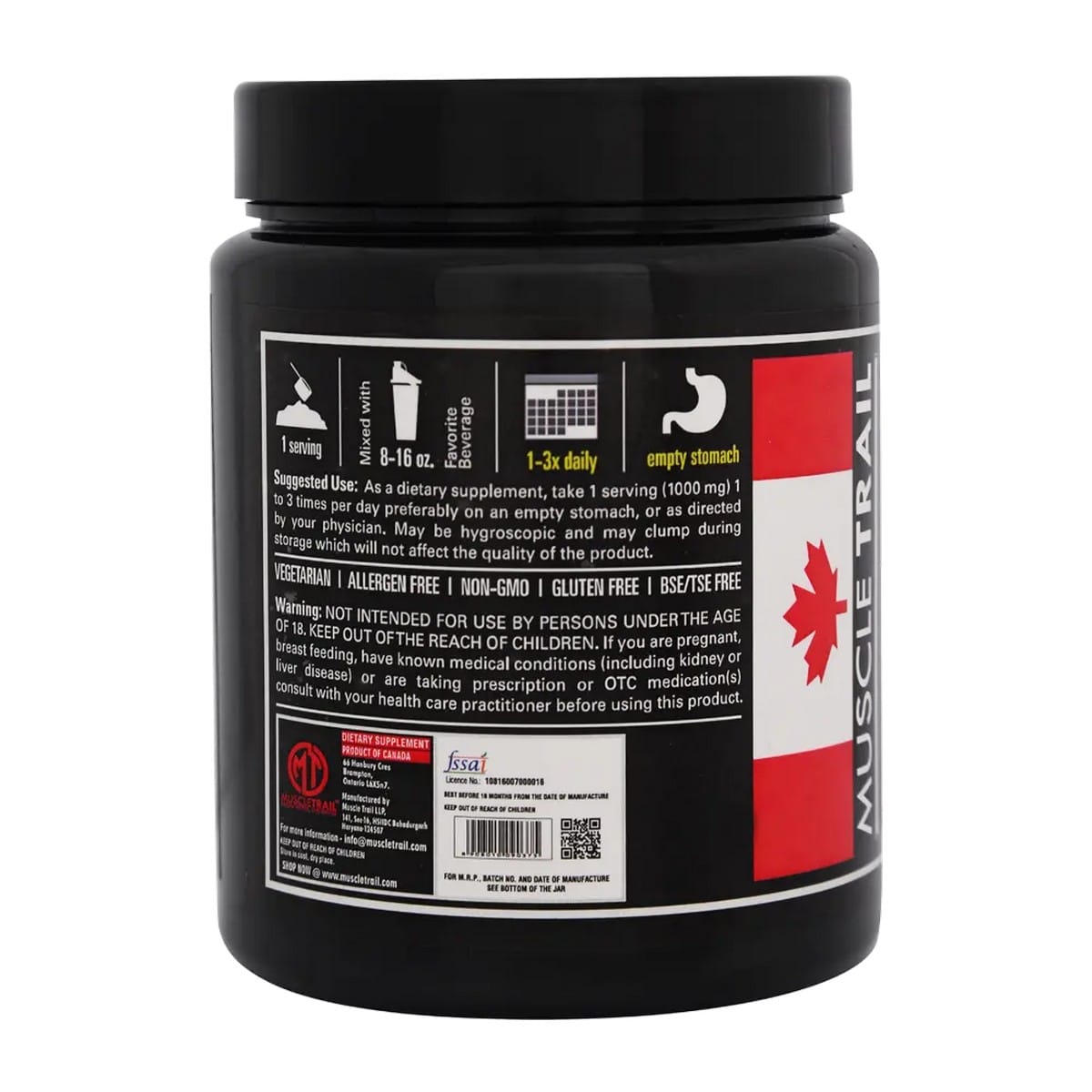 Muscletrail 100% PureÂ L-Carnitine (150 grams)