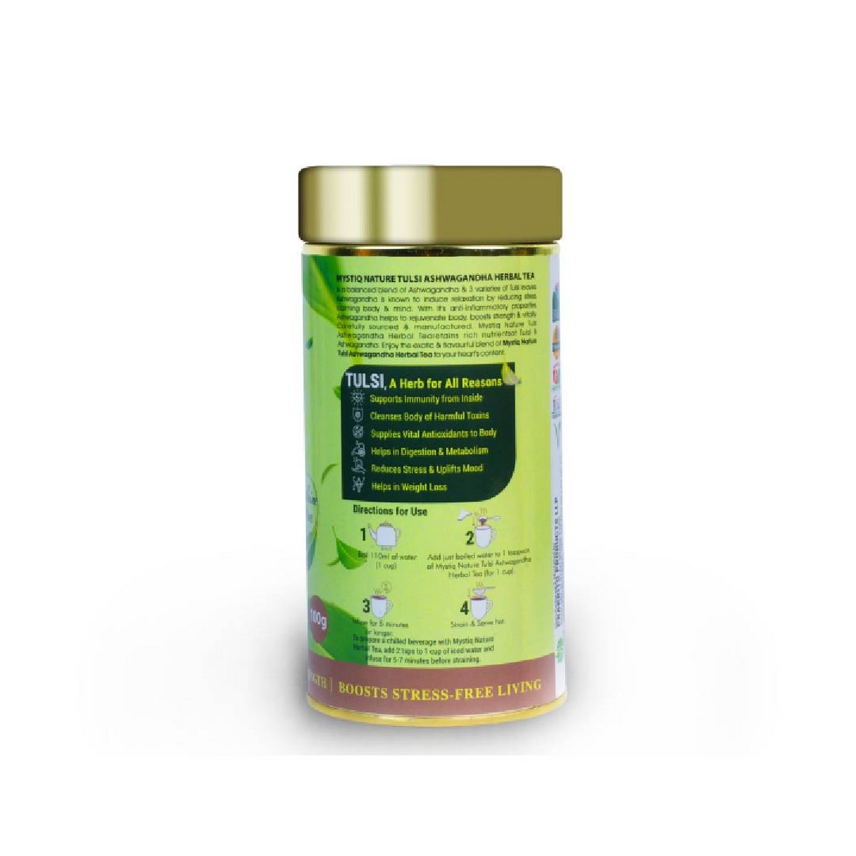 Mystiq Tulsi Ashwagandha Herbal Tea (100 Grams)