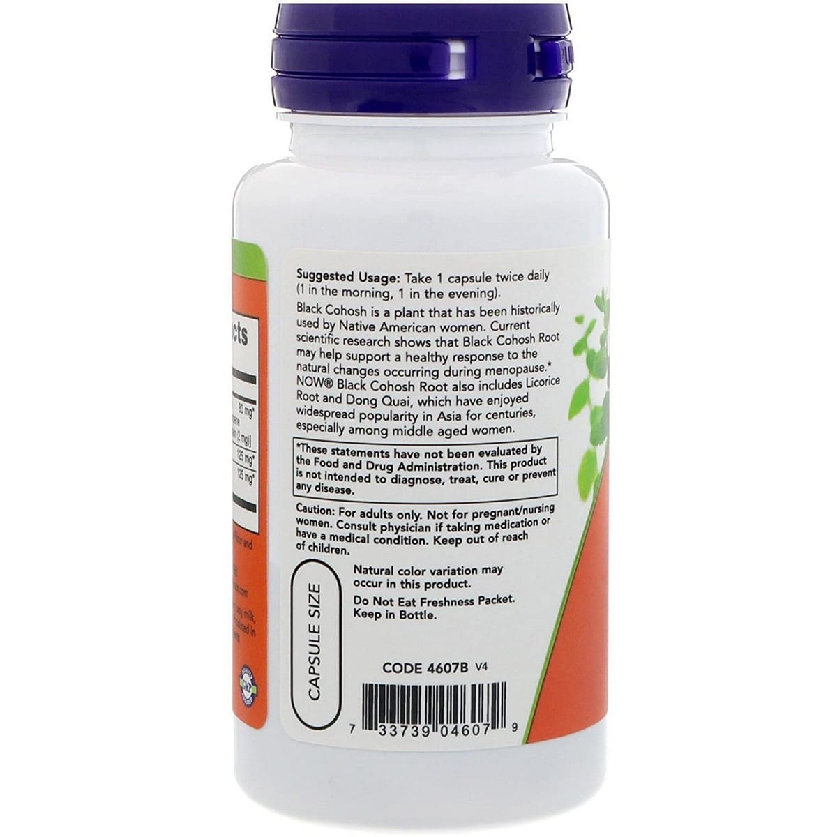 NOW Foods Black Cohosh Root capsules (90 capsules)