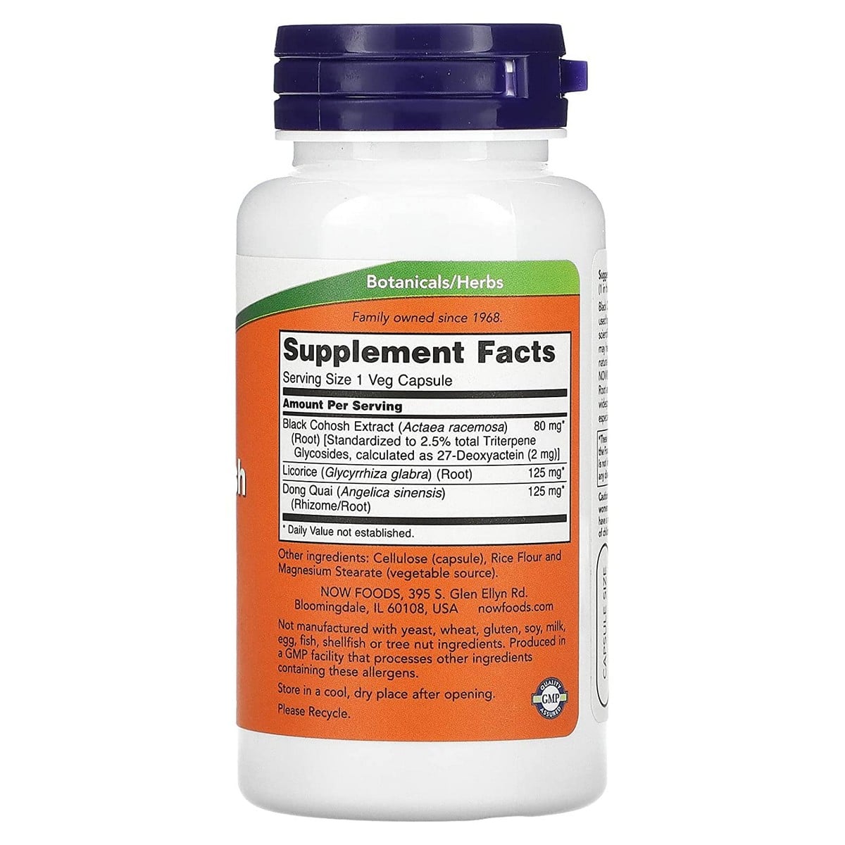 NOW Foods Black Cohosh Root capsules (90 capsules)