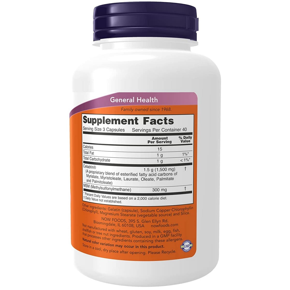 NOW Foods Celadrin and Msm 500mg (120 capsules)