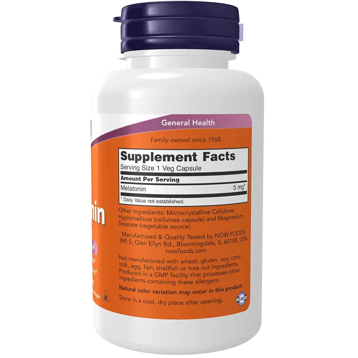 NOW Foods Melatonin 5mg Vcaps (180 capsules)