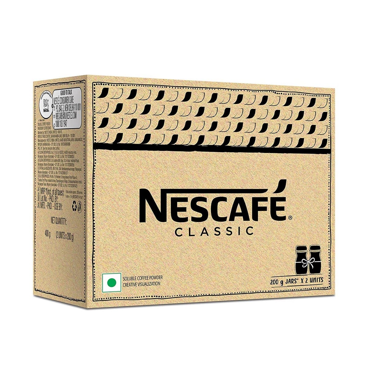 Nescafe Classic Instant Coffee Powder 200g Jars (Pack of 2)