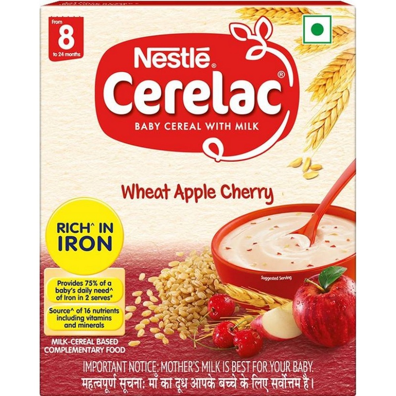 Nestle Cerelac Wheat Apple Cherry CerealÂ (300 grams )