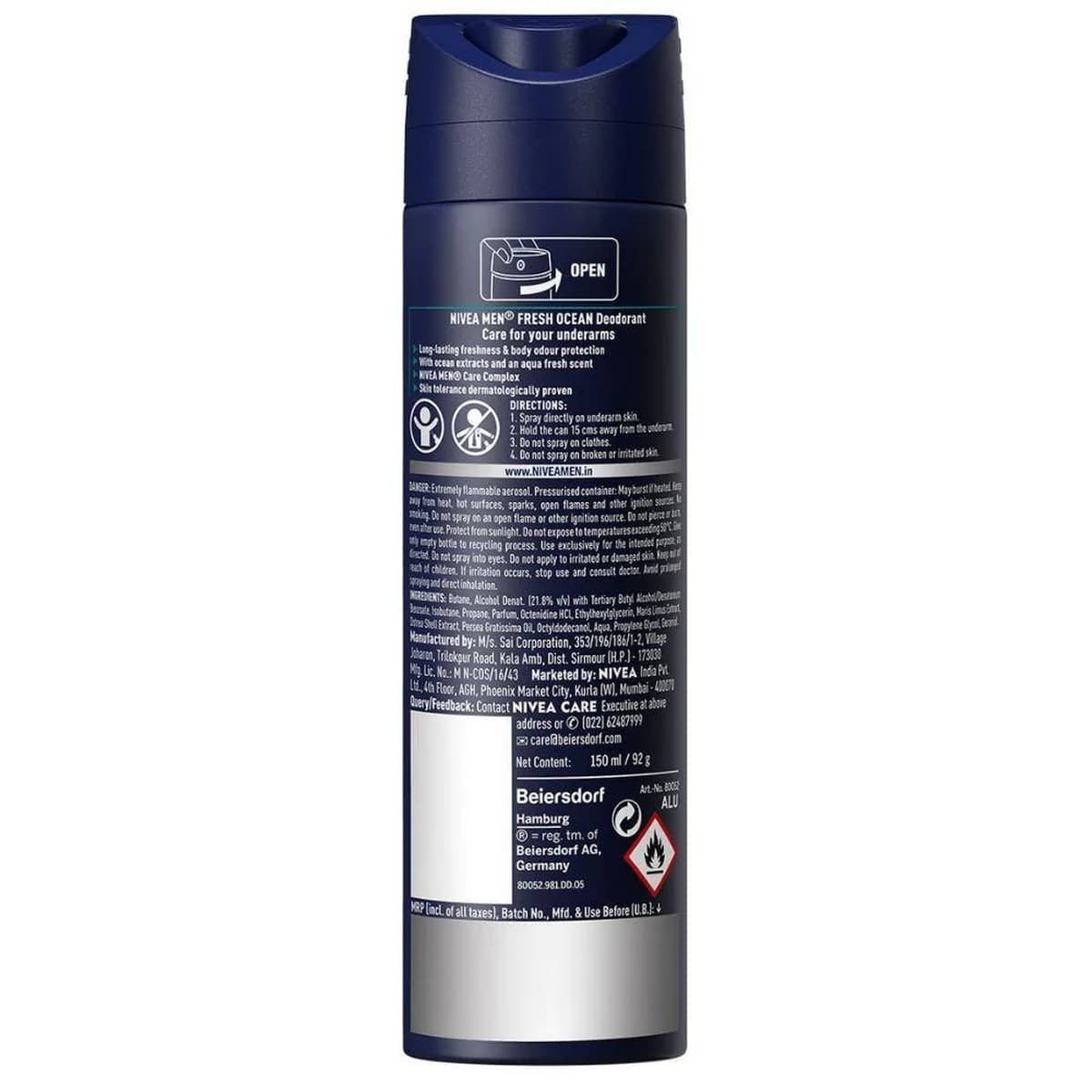 Nivea Men's Fresh Ocean Deodorant (150 ml)