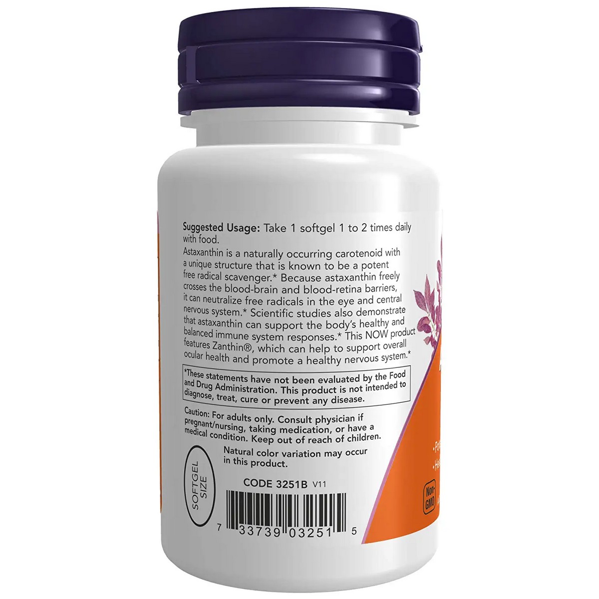 Now Foods Astaxanthin 4 Mg Support Eye Health Capsules (60 capsules)