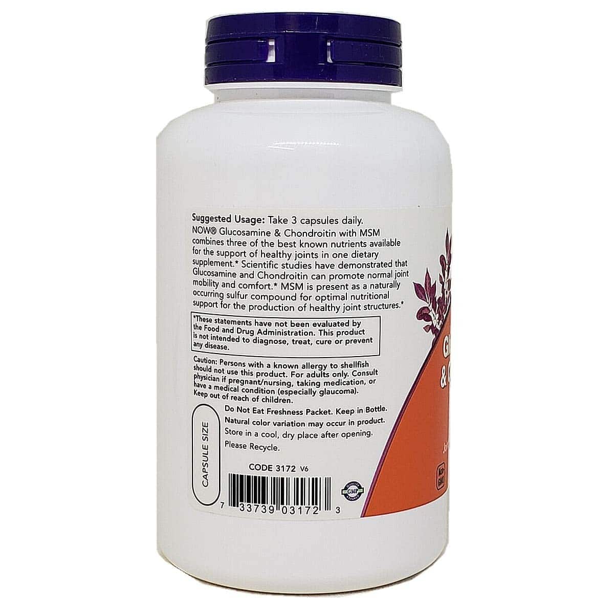 Now Foods Glucosamine & Chondroitin with MSM (180 capsules)