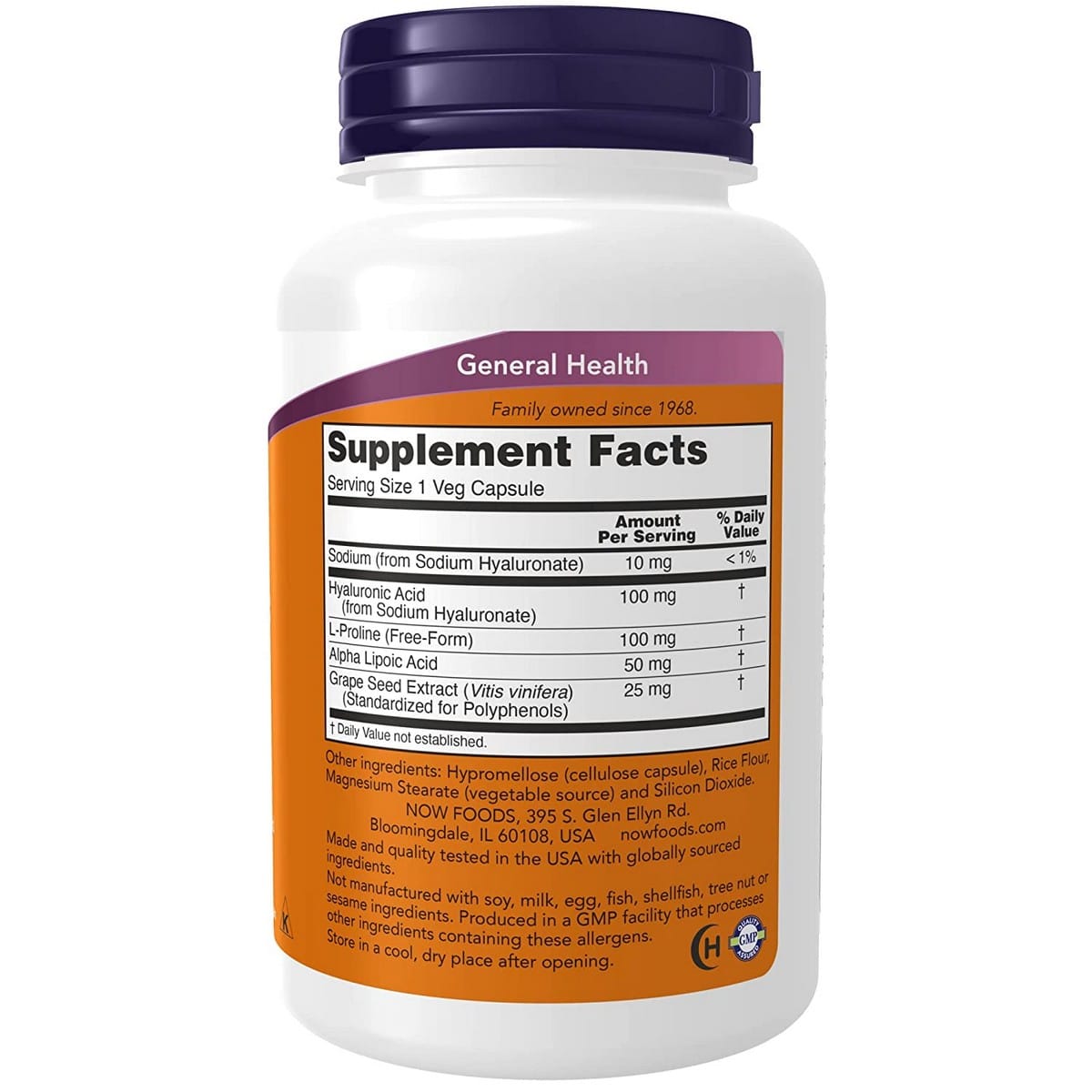 Now Foods Hyaluronic Acid 2X Plus 100 mg Veg (120 capsules)
