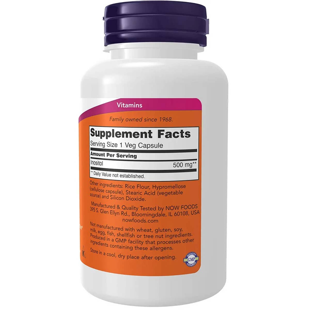 Now Foods Inositol Capsules 500 mg (100 capsules)