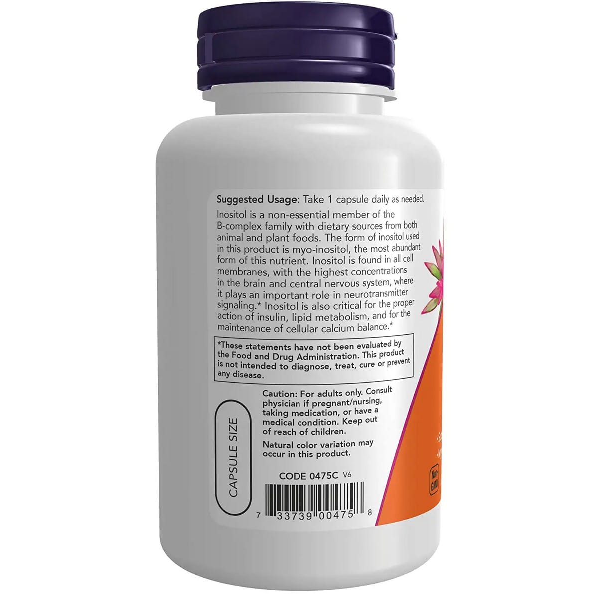 Now Foods Inositol Capsules 500 mg (100 capsules)