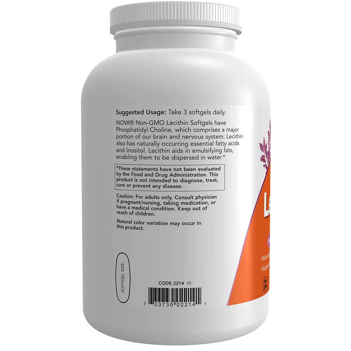 Now Foods Non-GMO Lecithin 1200 mg (400 softgels)