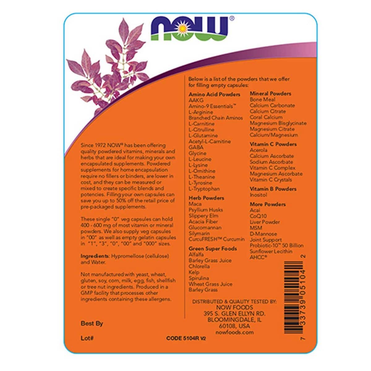 Now Foods Single "0" Empty Vcaps (1000 capsules)