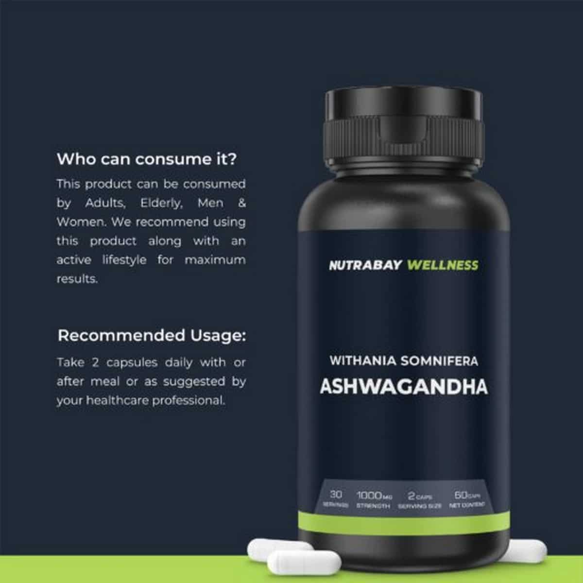 Nutrabay Wellness Ashwagandha Extract 1000mg (60 Caps)